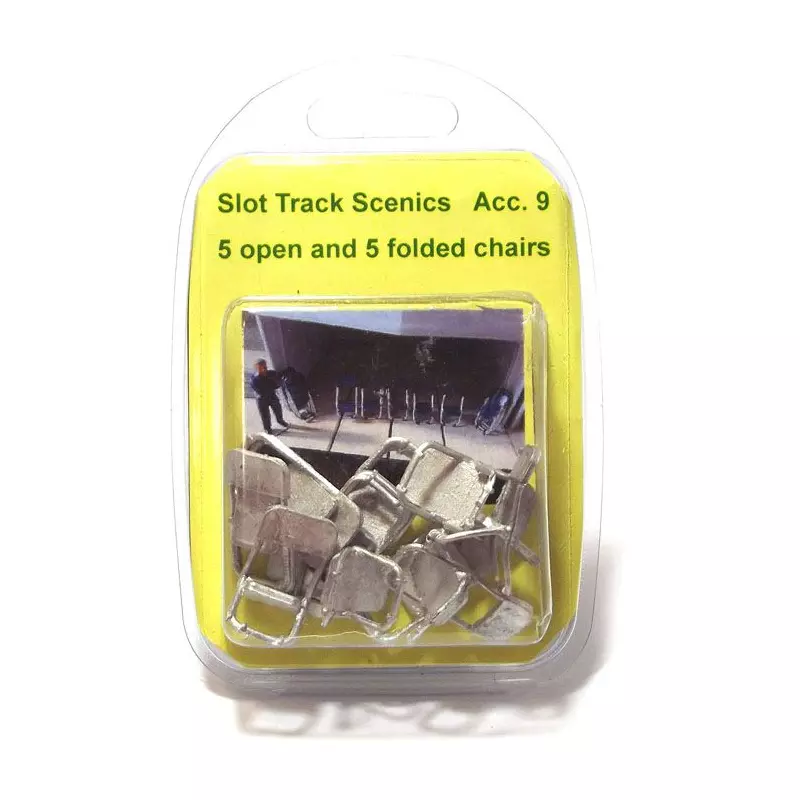 Slot Track Scenics Acc. 9 5 open and 5 folded Chairs