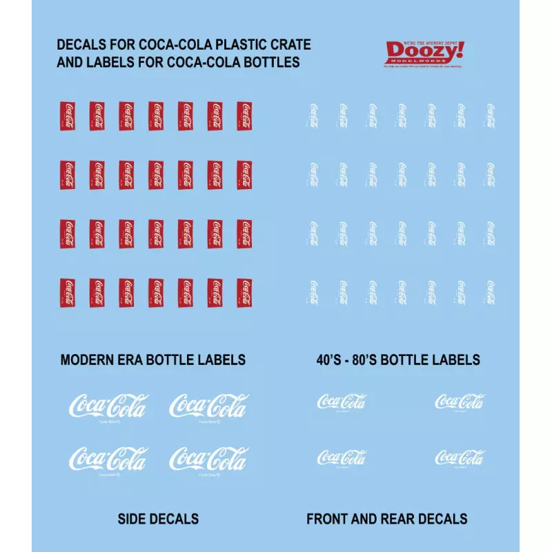 Doozy DZ027 1940-1980'S Plastic Box Coca-Cola Bottles