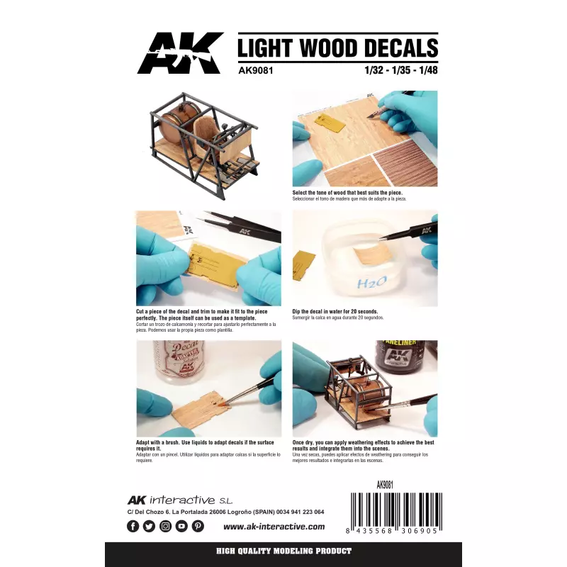 AK Interactive AK9081 Light Wood Decals