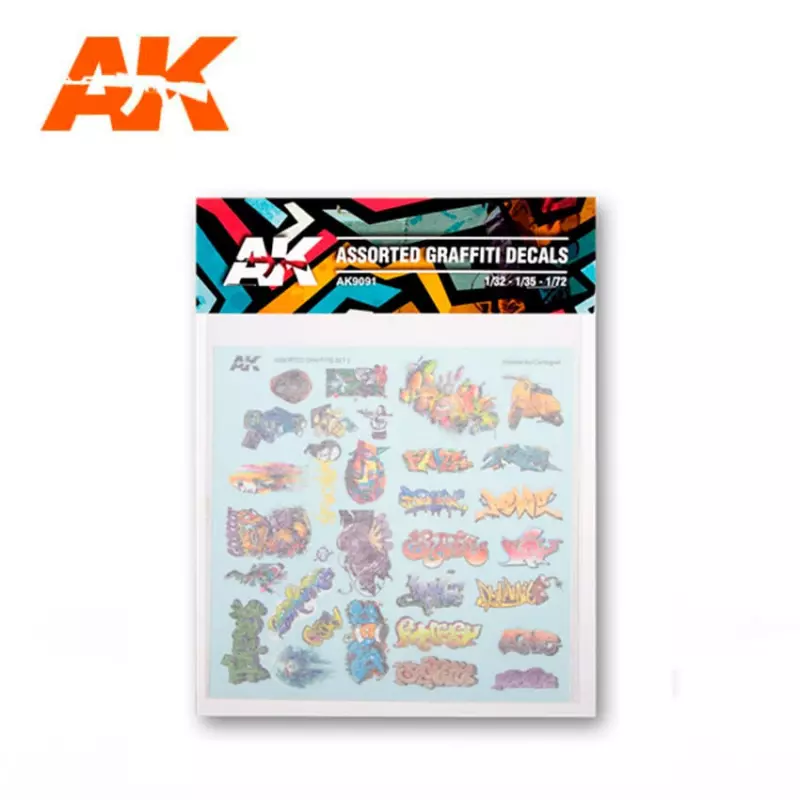  AK Interactive AK9091 Décalques Graffiti Assortis
