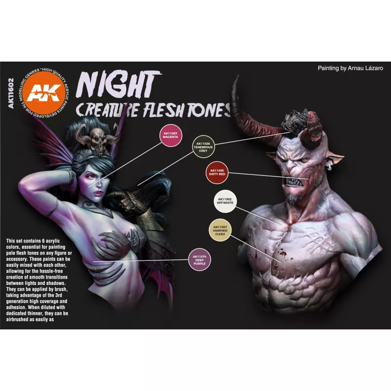 AK Interactive AK11602 Night Creatures Flesh Tones 6x17ml