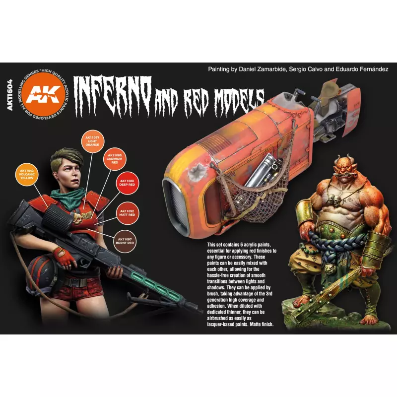 AK Interactive AK11604 Enfer et Créatures Rouges 6x17ml