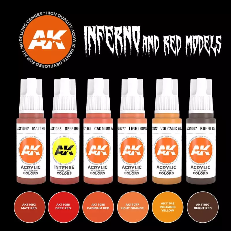 AK Interactive AK11604 Enfer et Créatures Rouges 6x17ml
