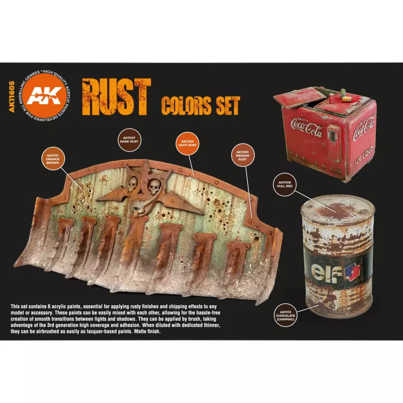 AK Interactive AK11605 Rust and Abandoned 6x17ml - Slot Car-Union
