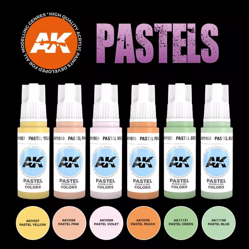 AK Interactive AK11607 Pastels Colors Set 6x17ml