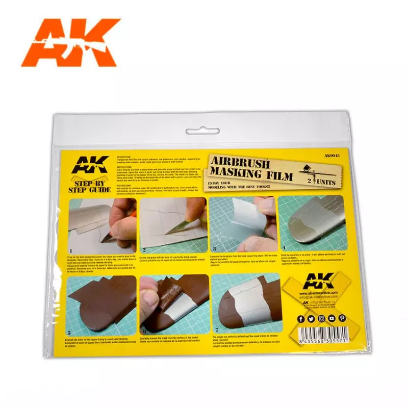  AK Interactive AK9045 Airbrushing Masking Film (2 units size A4)