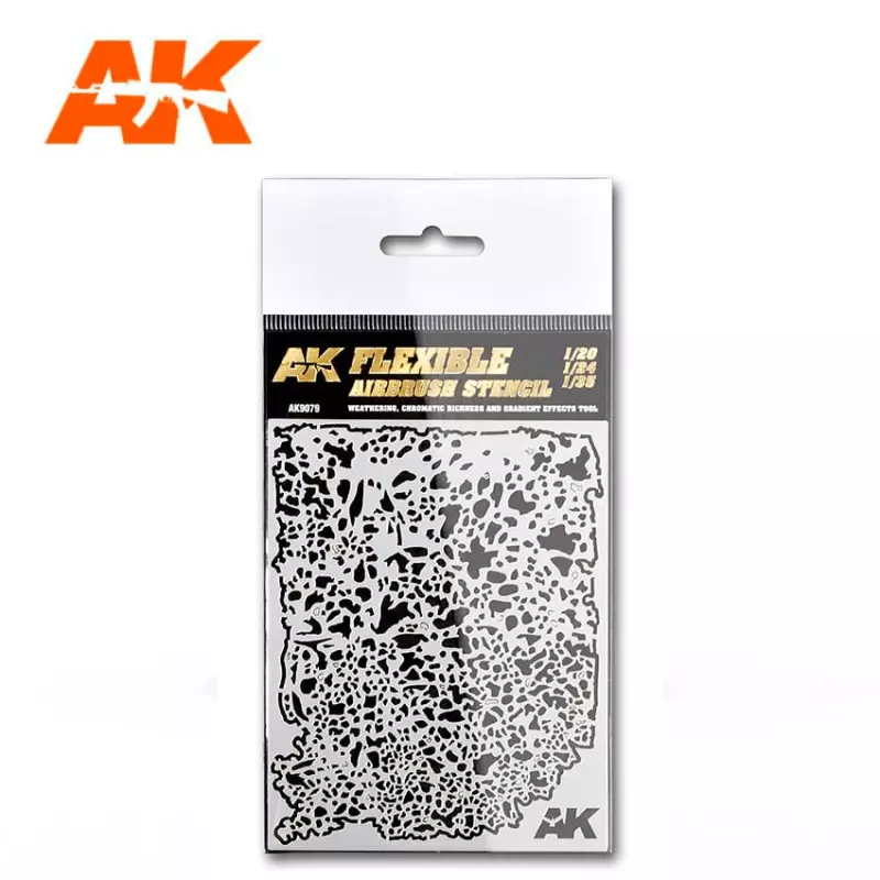  AK Interactive AK9079 Pochoir Flexible pour Aérographe 1/20 – 1/24 – 1/35