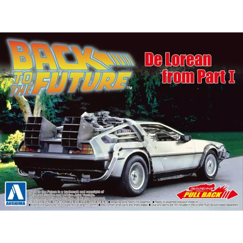  AOSHIMA 05475 Kit 1/43 Pullback DeLorean Back to the Futur Part 1