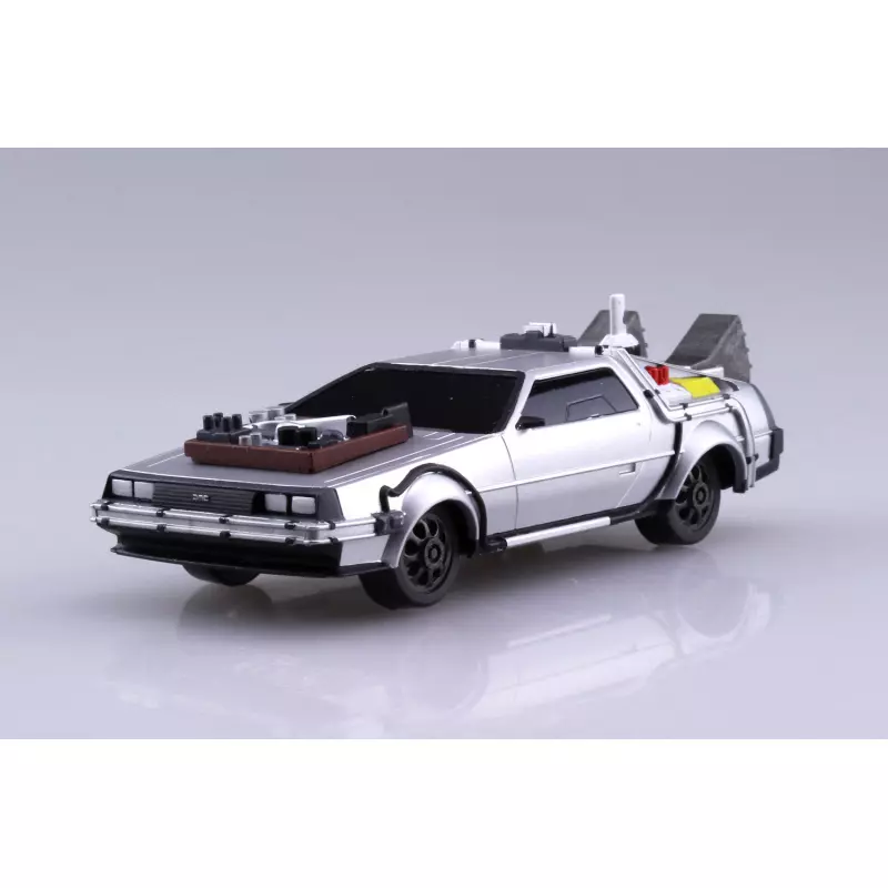 AOSHIMA 05477 Kit 1/43 Pullback DeLorean Back to the Futur Part III & Rail road