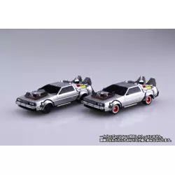 AOSHIMA 05477 Kit 1/43 Pullback DeLorean Back to the Futur Part III & Rail road