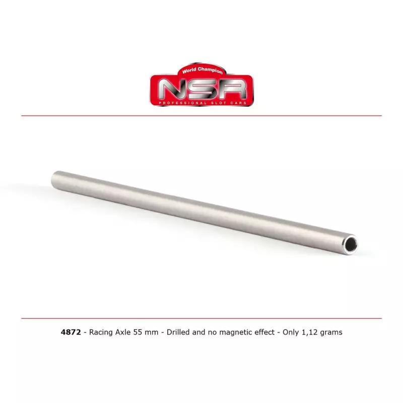 NSR 4872 Racing Axle 3/32" 55 mm - Drilled and no magnetic effect