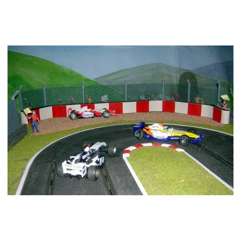 Slot Track Scenics A1-5 Pack Pneus, Clôtures et Bac à Graviers