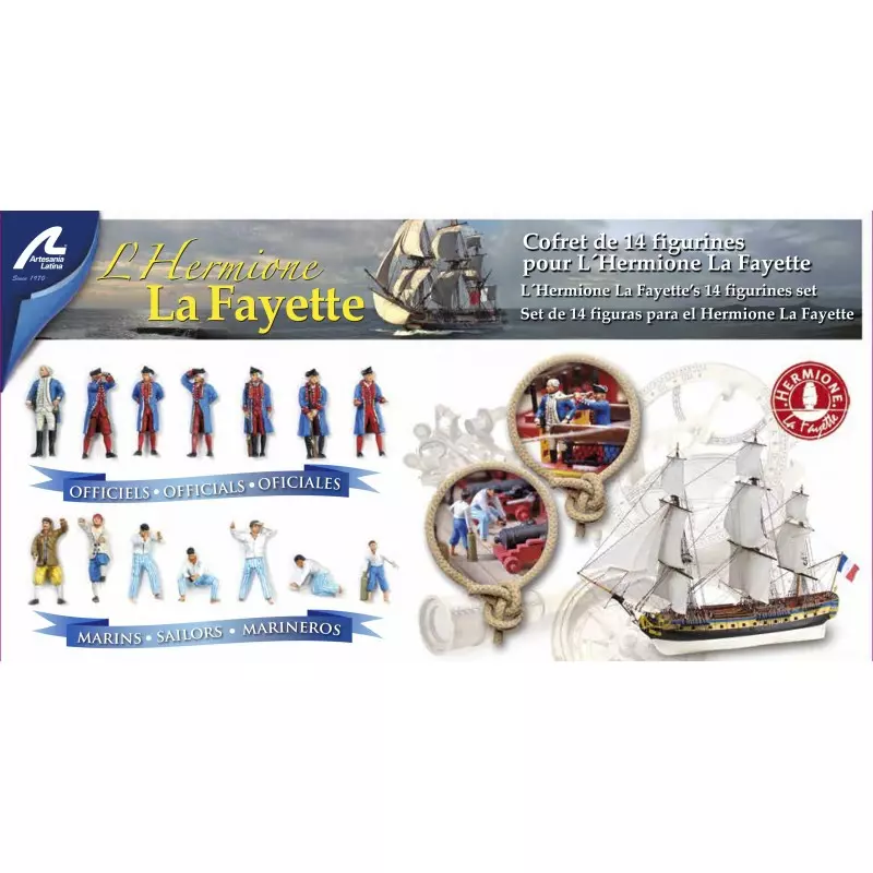 Artesanía Latina 22517-F Coffret de 14 figurines pour l'Hermione La Fayette
