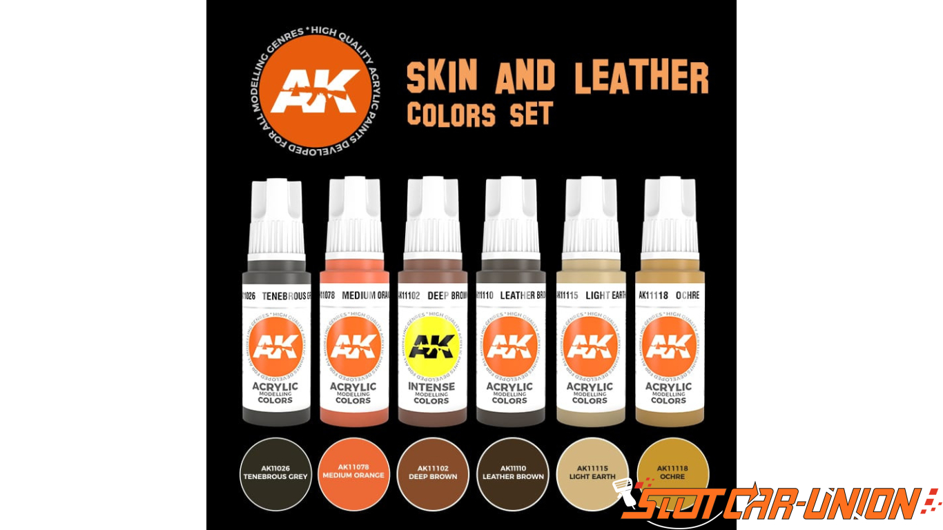 AK Interactive AK11613 Skin and Leather Colors Set 6x17ml - Slot Car-Union