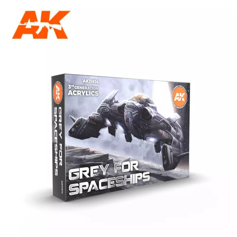  AK Interactive AK11614 Set Couleurs Gris pour Vaisseaux Spatiaux 6x17ml