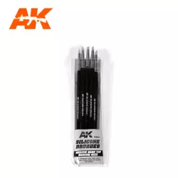 AK Interactive AK9086 Pinceaux Silicone, dureté Moyenne, taille Moyen (5 Pinceaux Silicone)