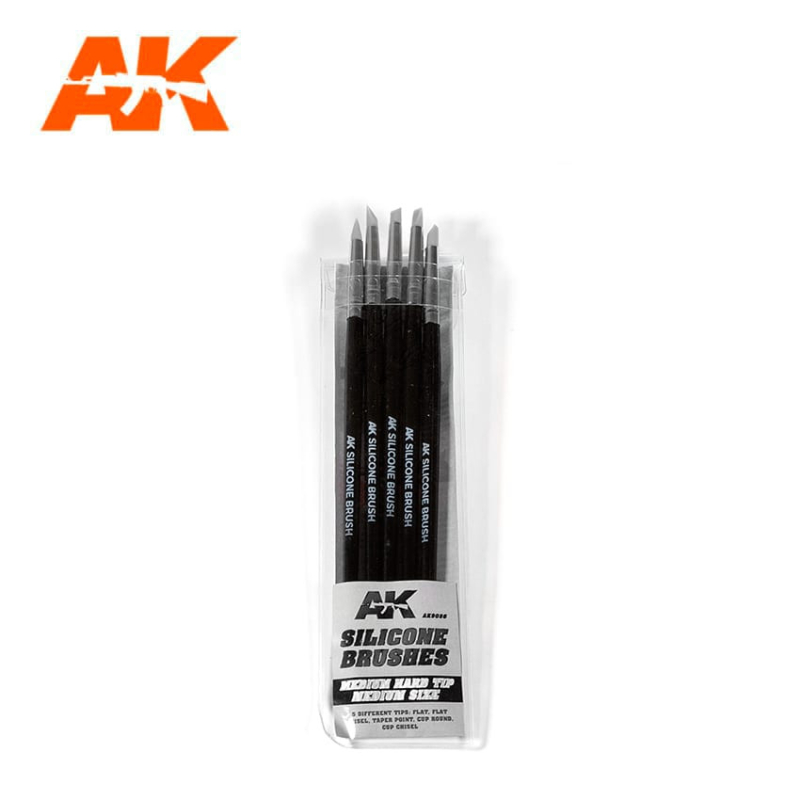                                     AK Interactive AK9086 Silicone Brushes Medium Tip Medium (5 Silicone Pencils)