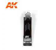 AK Interactive AK9087 Pinceaux Silicone, dureté Rigide, taille Petit (5 Pinceaux Silicone)