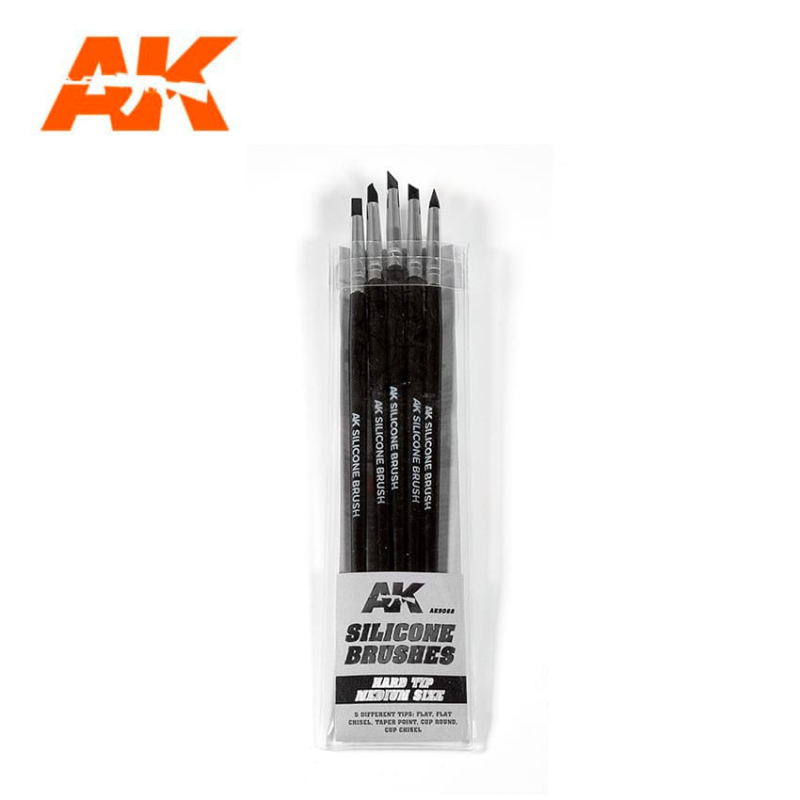                                     AK Interactive AK9088 Silicone Brushes Hard Tip Medium (5 Silicone Pencils)