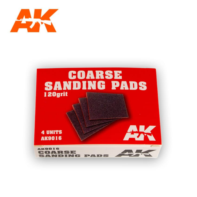                                     AK Interactive AK9016 Coarse Sanding Pads - 120 Grit (4 pcs)