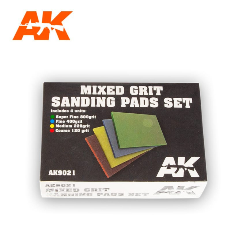                                     AK Interactive AK9021 Éponge de Ponçage Grain Mix (4 pcs)