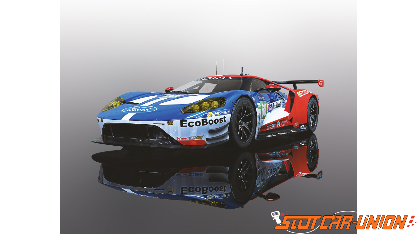 Scalextric Ford GT GTE 2017 Le Mans DPR W/ Lights 1/32 Scale Slot Car C3857 