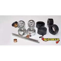 Slotdevil 20243032 Carrera Tuningkit C32 HA/VA Gleitlager PU Reifen