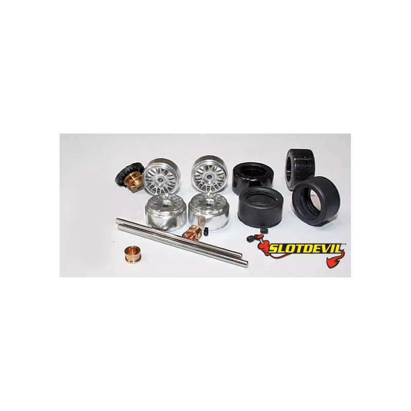 Slotdevil 20243032 Carrera Tuningkit C32 HA/VA Gleitlager PU Reifen