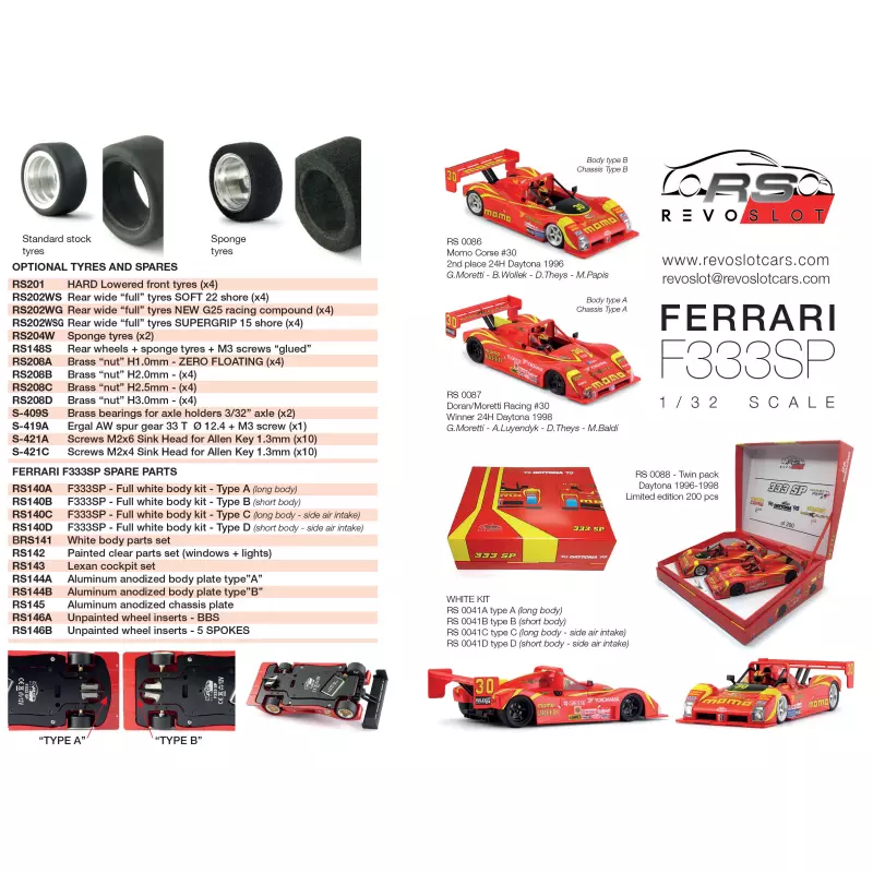 RevoSlot RS0086 Ferrari 333 SP - Momo Corse n.30 2nd place 24H Daytona 1996