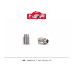NSR 7408 Steel pinions - 8 Teeth Ø 5,5mm - 64P (2 pcs)