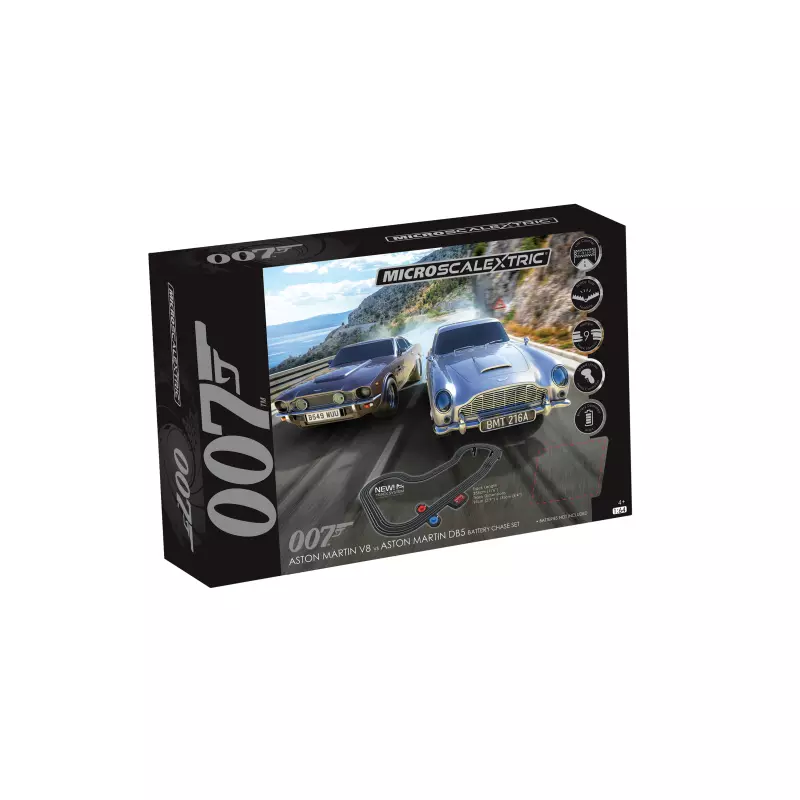 Micro Scalextric G1171 James Bond 007 Race Set Aston Martin DB5 vs V8 Battery Powered Set