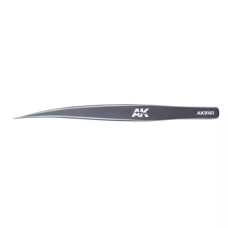 AK Interactive AK9161 HG Angled Tweezers 01 Thin Tipped