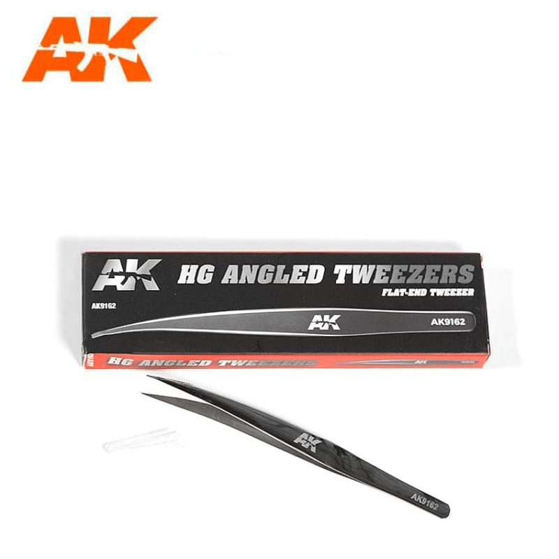                                     AK Interactive AK9162 HG Angled Tweezers 02 Flat-End