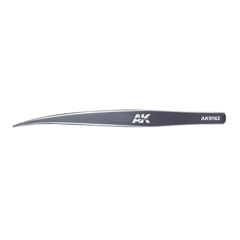 AK Interactive AK9162 HG Angled Tweezers 02 Flat-End