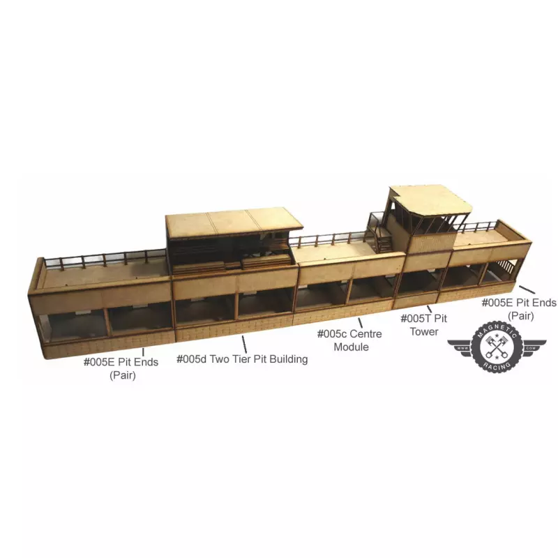 Magnetic Racing 005d Two Tier Pit Building