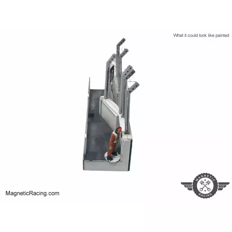 Magnetic Racing 037m Pit Wall with Marshal Access