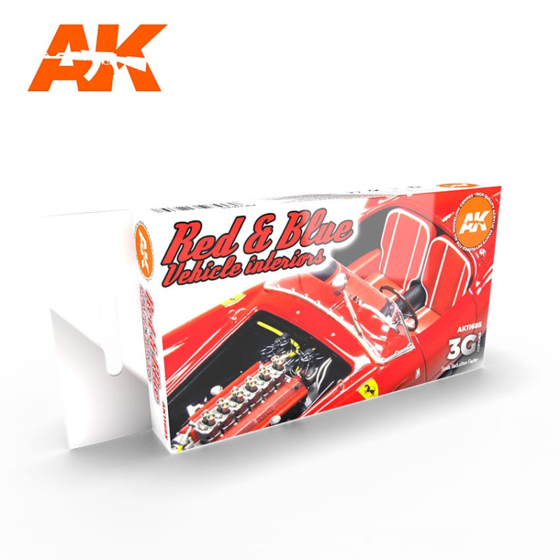                                     AK Interactive AK11685 Red & Blue Vehicle Interiors Colors Set 6x17ml
