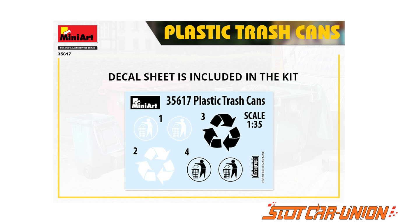 35617 Plastic Trash Cans MiniArt 