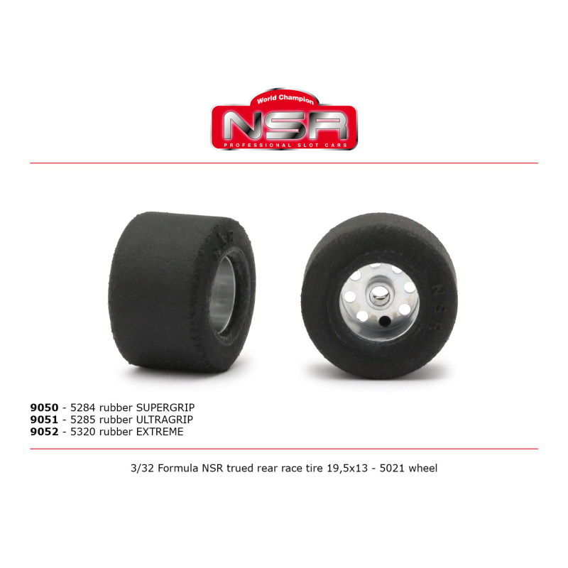                                     NSR 9050 3/32 Formula trued rear race tire SUPERGRIP 19,5x13 (2 pcs)