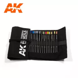 AK Interactive AK10048 Gamme Complète Crayons d'Érosion Étui en Tissu