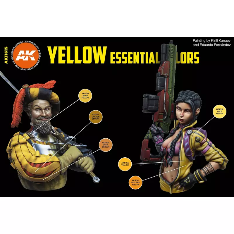 AK Interactive AK11615 Yellow Essential Colors Set 6x17ml