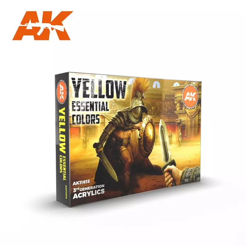  AK Interactive AK11615 Yellow Essential Colors Set 6x17ml