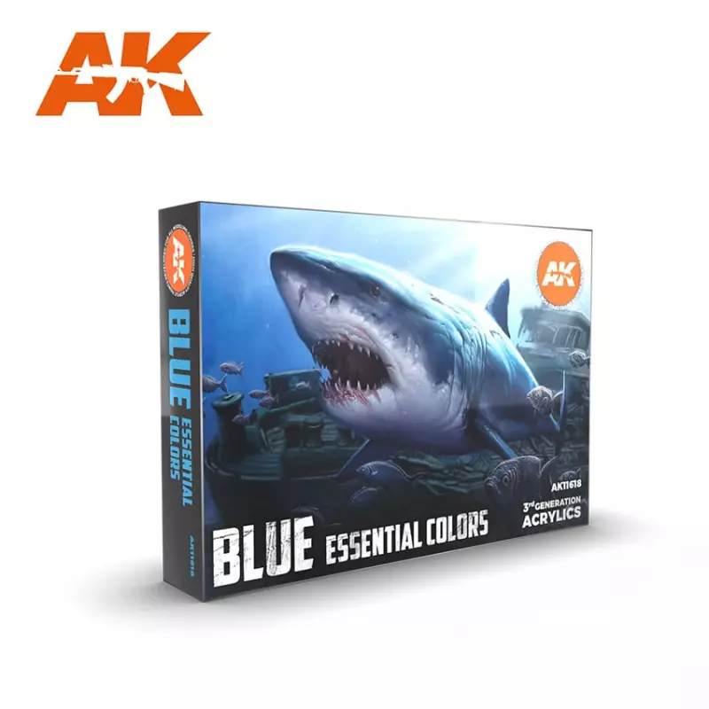  AK Interactive AK11618 Blue Essential Colors Set 6x17ml