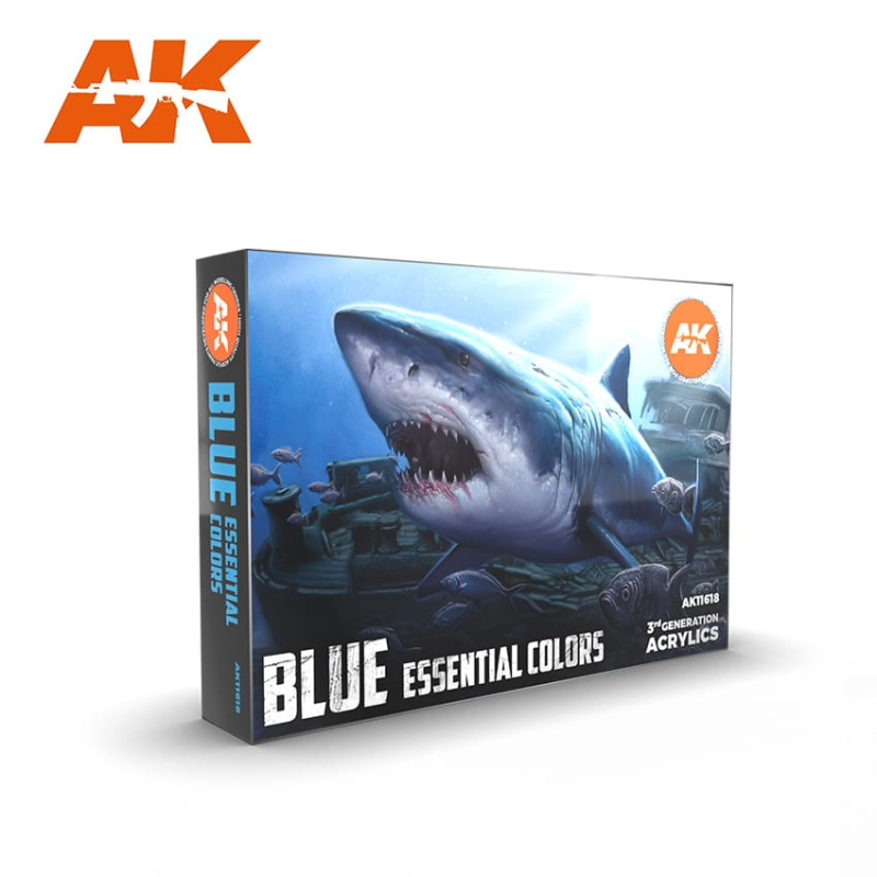 AK Interactive AK11618 Set Couleurs Essentielles Bleues 6x17ml 