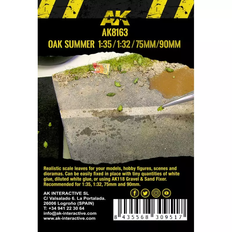 AK Interactive AK8163 Oak Summer Leaves 1:35 / 1:32 / 75mm / 90mm (7gr. Bag)
