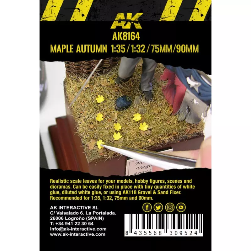 AK Interactive AK8164 Maple Autumn Leaves 1:35 / 1:32 / 75mm / 90mm (7gr. Bag)