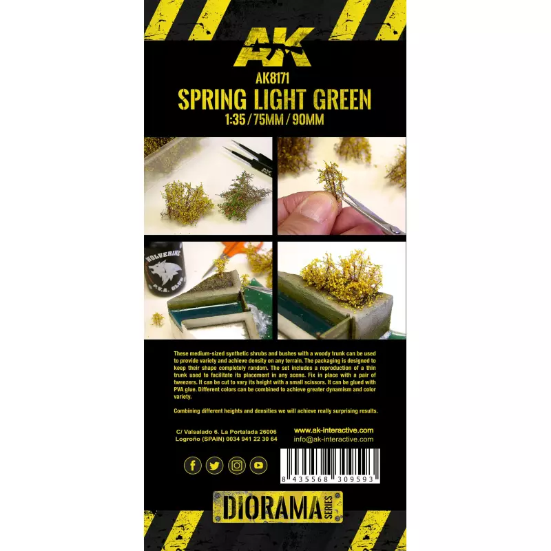 AK Interactive AK8171 Spring Light Green Shrubberies 1:35 / 75MM / 90MM