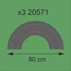 Carrera DIGITAL 124 20571 Radius 1 Curve 60° x3