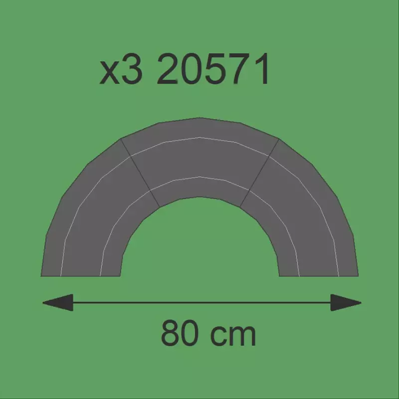 Carrera DIGITAL 124 20571 Radius 1 Curve 60° x3