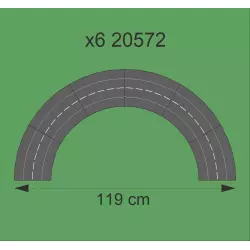 Carrera DIGITAL 124 20572 Radius 2 Curve 30° x6